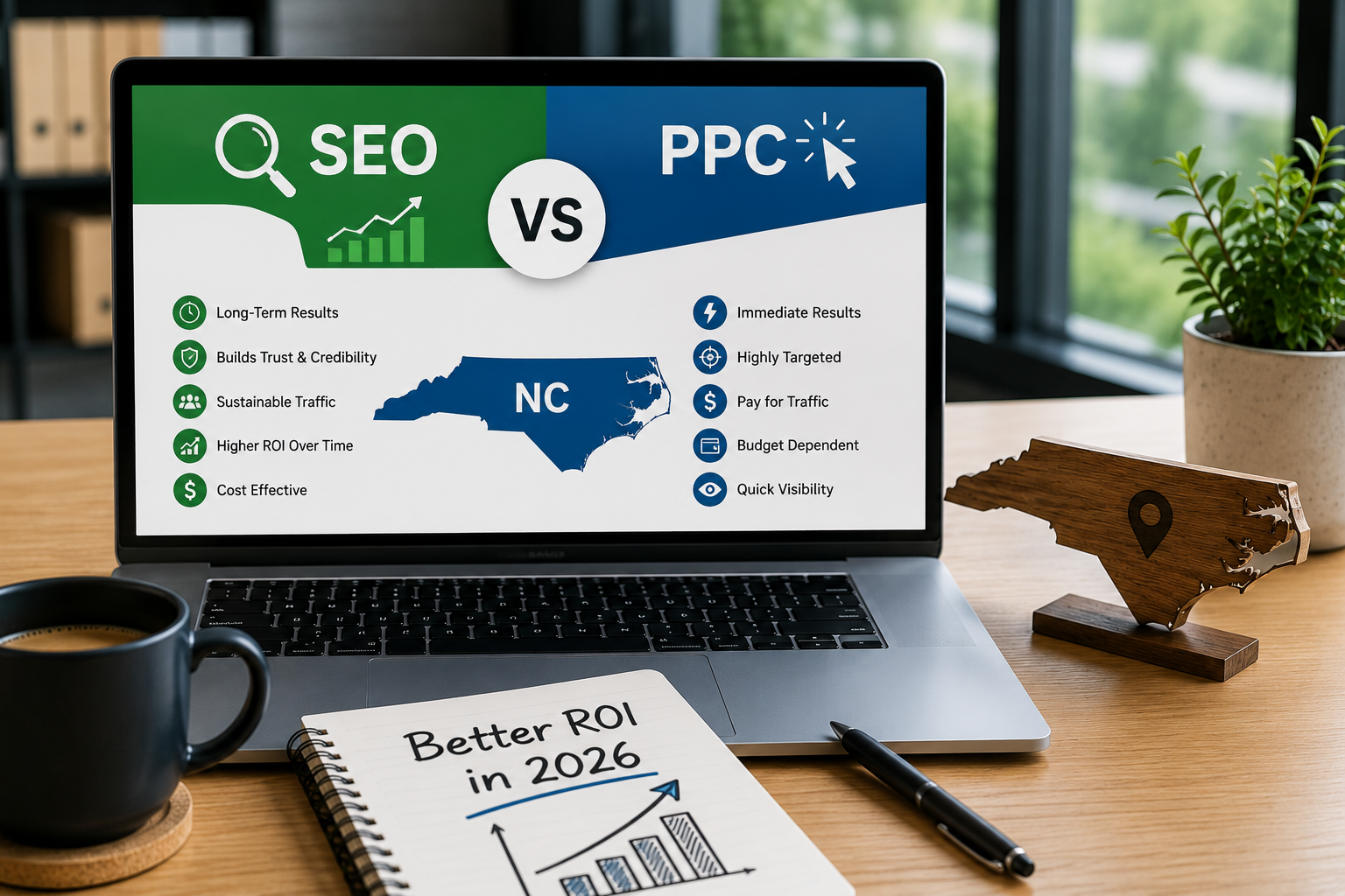 SEO vs PPC for North Carolina Businesses Which Gives Better ROI in 2026
